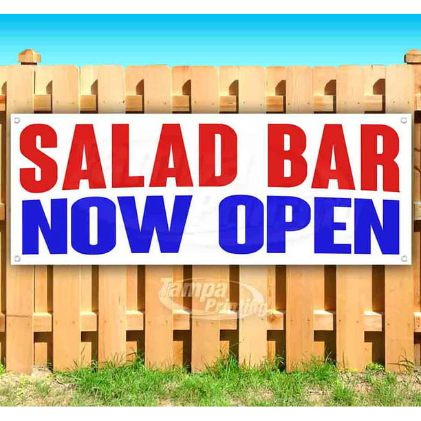 Salad Bar Now Open Extra Large 13 oz Banner Heavy-Duty Vinyl Single-Sided with Metal Grommets 
